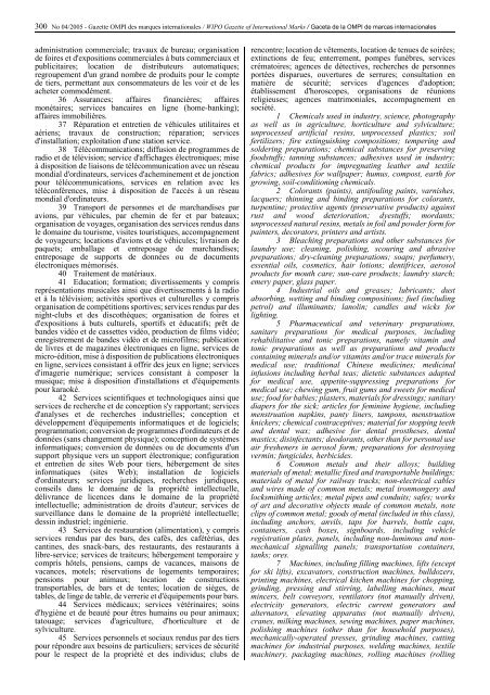 Gazette OMPI des marques internationales WIPO Gazette of ...