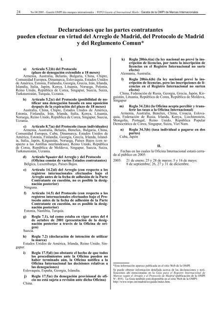 Gazette OMPI des marques internationales WIPO Gazette of ...