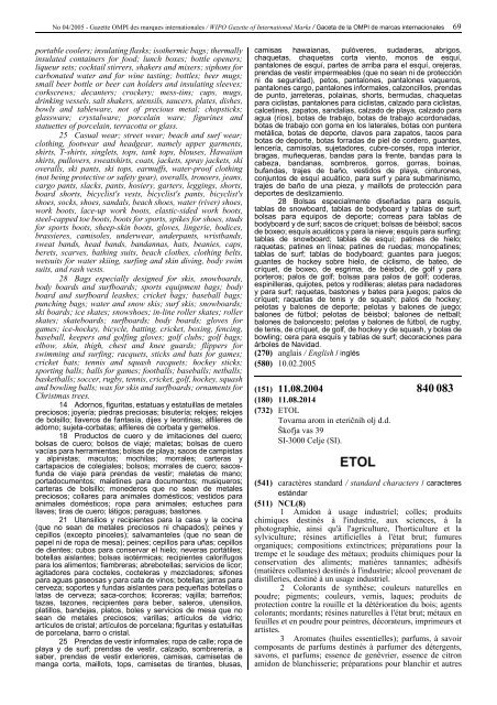 Gazette OMPI des marques internationales WIPO Gazette of ...