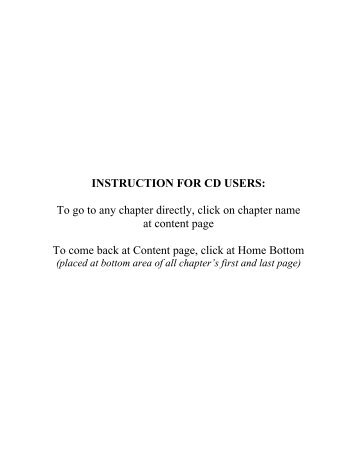 INSTRUCTION FOR CD USERS: To go to any chapter directly, click ...