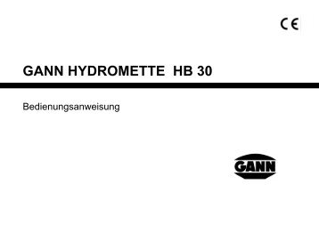 GANN HYDROMETTE HB 30 - Gann Mess