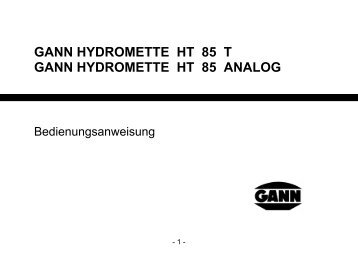 gann hydromette ht 85 t gann hydromette ht 85 analog - Gann Mess