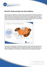 RA 2012: Reiseverhalten der Sinus-Milieus - FUR ...