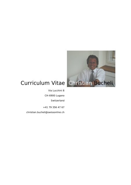 Curriculum Vitae Christian Bucheli - Adventique