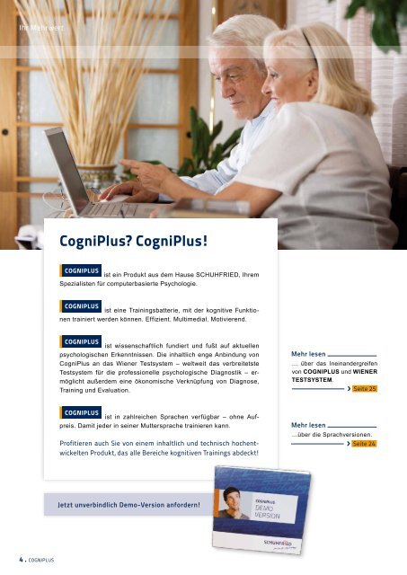 CogniPlus. Training kognitiver Funktionen - SCHUHFRIED GmbH