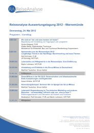 Reiseanalyse Auswertungstagung 2012 - Warnemünde - FUR ...