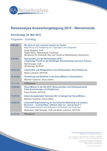 Reiseanalyse Auswertungstagung 2012 - Warnemünde - FUR ...