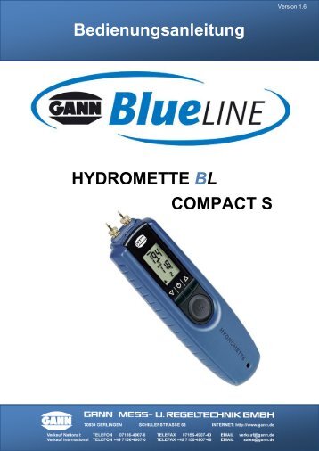 HYDROMETTE BL COMPACT S Bedienungsanleitung