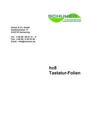 hc8 Tastaturfolien - Schuh & Co. GmbH