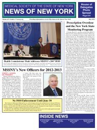 NEWS OF NEW YORK - Medical Society of the State of New York