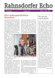 Ausgabe 09/01 - Februar / März 2009 - Bürger für Rahnsdorf