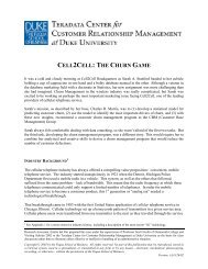 the churn game - Duke University's Fuqua School of Business