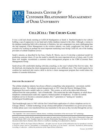 the churn game - Duke University's Fuqua School of Business