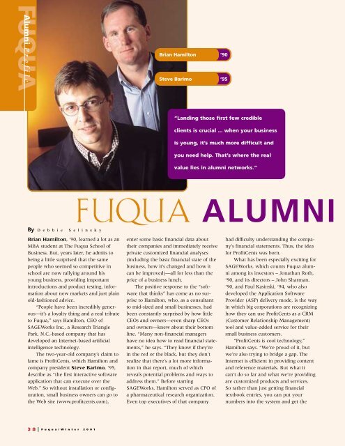 A l u m n i M a g a z i n e - Duke University's Fuqua School of Business