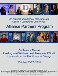 Conference Conveners & Partners - Duke University's Fuqua School ...