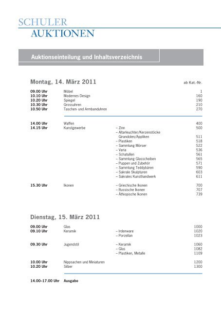 Schriftliche Auktion - Schuler Auktionen