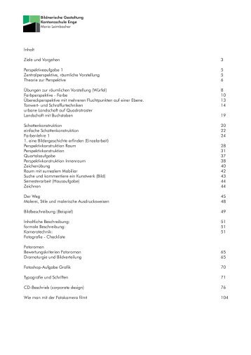 Aufgabensammlung (pdf) - Bildnerische Gestaltung, Kantonsschule ...