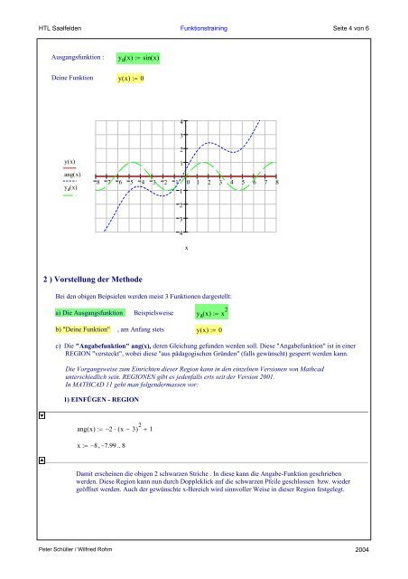 Funktionstraining - MATHEMATIK und TECHNIK mit MATHCAD