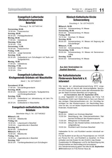 Spiegelwaldbote - Stadt Grünhain-Beierfeld