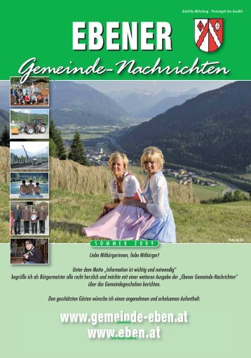 Gemeindezeitung Sommer 2009 - Gemeinde Eben