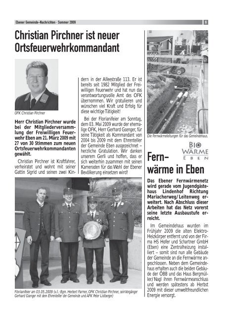 Gemeindezeitung Sommer 2009 - Gemeinde Eben