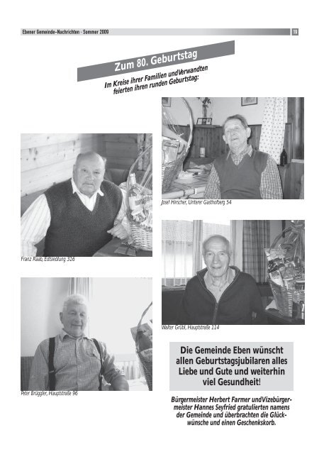 Gemeindezeitung Sommer 2009 - Gemeinde Eben