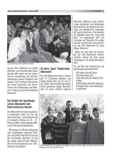 Gemeindezeitung Sommer 2009 - Gemeinde Eben