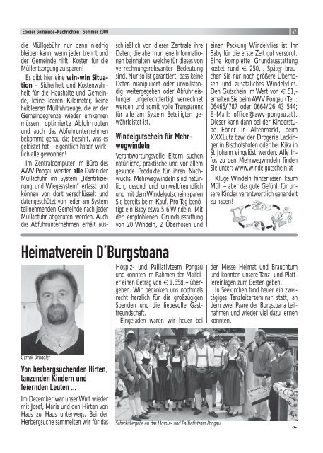 Gemeindezeitung Sommer 2009 - Gemeinde Eben