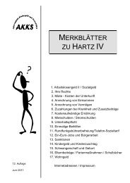 MERKBLÄTTER ZU HARTZ IV - QuarterNet