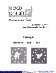 aus der Bistumsstelle - Pax Christi Augsburg