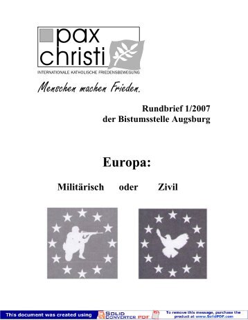 aus der Bistumsstelle - Pax Christi Augsburg