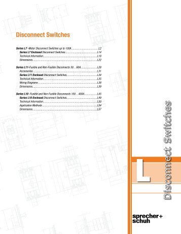 Motor Disconnect Switches from 16A to 400A - E-Catalog - Sprecher ...