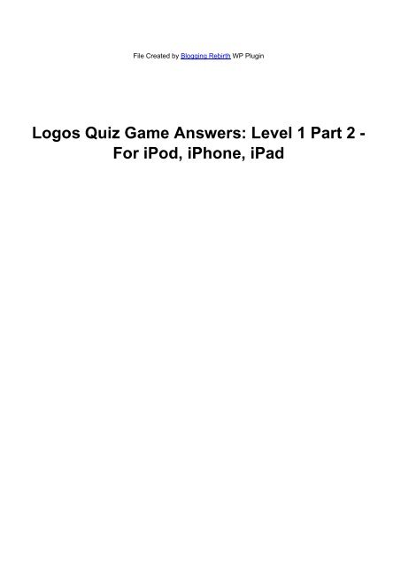 logo quiz 2 answers level 1