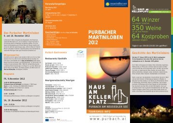 Das Purbacher Martiniloben 9. und 10. November 2012