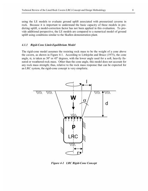 Technical Review of the Lined Rock Cavern Concept and Design ...