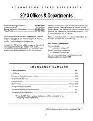 2013 Offices & Departments - Youngstown State University