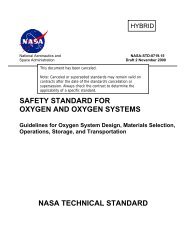Safety standard for oxygen and oxygen systems - NASA Headquarters