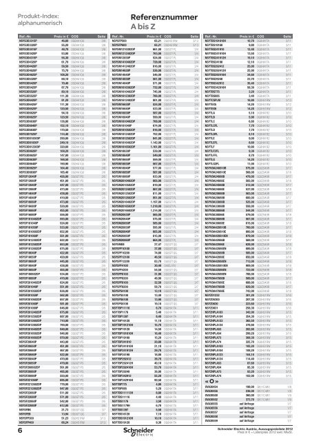 Preisheft zu Auszugspreisliste 2011 gültig ab ... - Schneider Electric