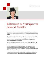 Referenzen Referenzen zu Vorträgen von Anne M. Schüller