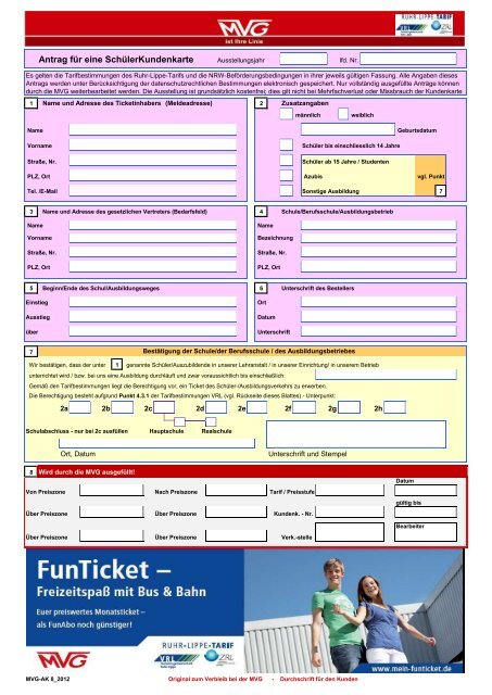 Antrag für eine SchülerKundenkarte - MVG Märkische ...