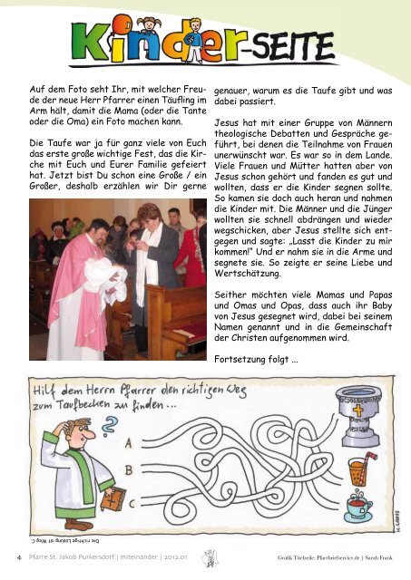 Pfarrblatt Miteinander 01/12 - der Pfarre Purkersdorf