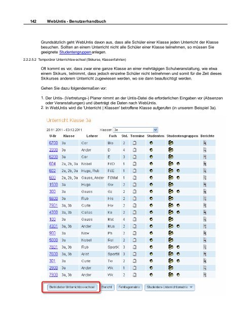 WebUntis - Benutzerhandbuch