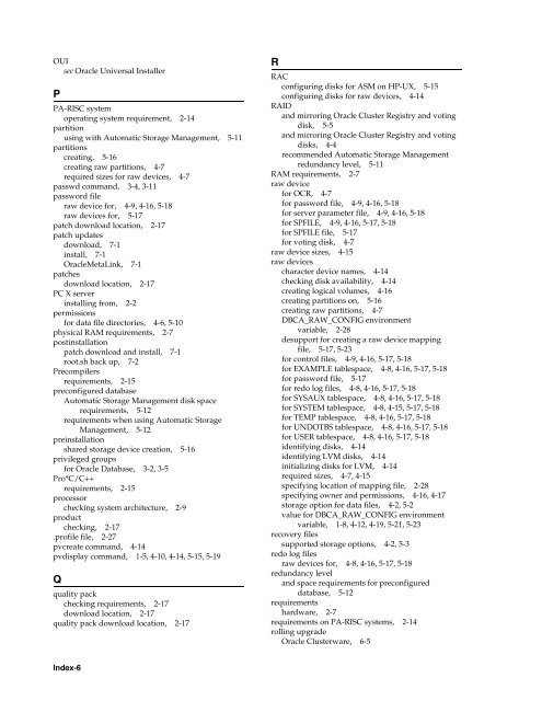 Oracle Database Oracle Clusterware Installation Guide for HP-UX