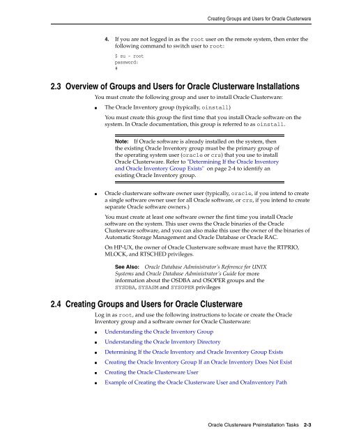 Oracle Database Oracle Clusterware Installation Guide for HP-UX