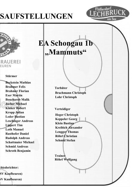 EA Schongau 1b „Mammuts“ - ERC Lechbruck