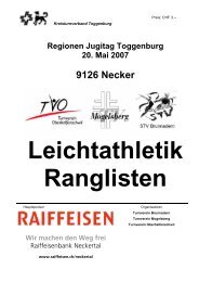 Rangliste Leichtathletik - Turnverein Oberhelfenschwil