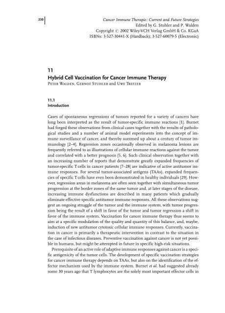 Cancer Immune Therapy Edited by G. Stuhler and P. Walden ...