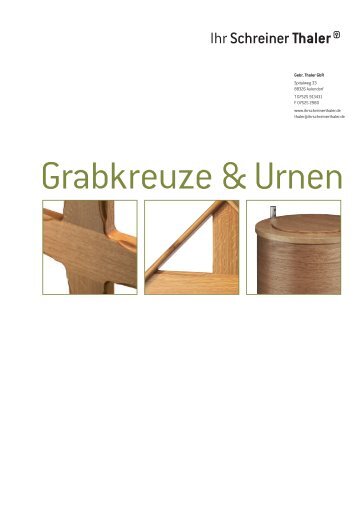 Grabkreuze-Katalog Download - Ihr Schreiner Thaler
