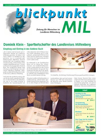 Dominik Klein - Sportbotschafter des Landkreises Miltenberg