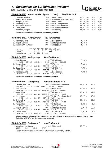 11. Stadionfest der LG Mörfelden-Walldorf